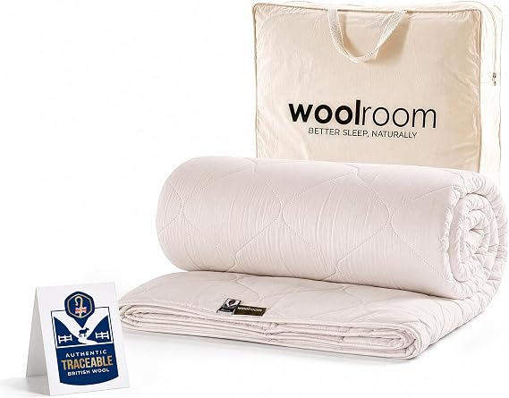 WOOLROOM Classic Light Wool Double Duvet 2-5 tog Allergy Friendly Summer Cool Comfort - Traceable Heat Regulating 100% British Wool Bedding for Better Sleep Naturally - Feather and Down Alternative