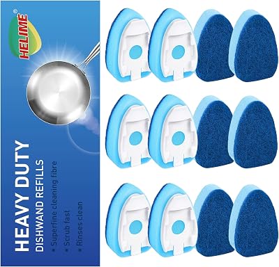 Dishwand Refills Sponges Refill, Dish Wand Replacement Heads, Heavy Duty Scrub Dots Brushes Soap Dispenser, Non Scratch Dispensing Scrubbers, Dishwashing Cleaning Supplies Kitchen Sink Dishwasher Tool
