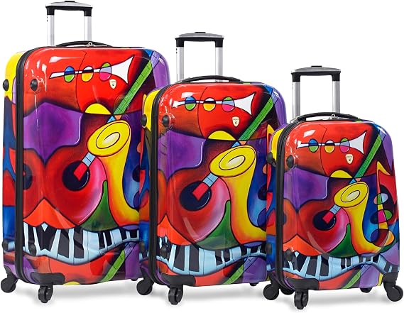 Dejuno Dejuno 3-piece Lightweight Hardside Spinner Upright Luggage Set - Jazz Luggage Set, Jazz