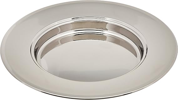 RemembranceWare: Communion Bread Plate - Silver Finish: Stainless Steel / Holds Up to 500 Pieces of Communion Bread / Works with Bread Plate Insert / Food Service Quality
