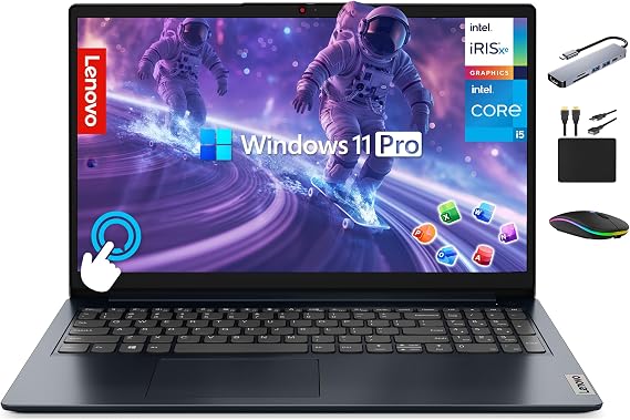 Lenovo IdeaPad 15.6" FHD Touchscreen Laptop Computer 2025, 10-Core Intel i5-1235U (Beat i7-1195G7), 24GB RAM, 1.5TB Storage (1TB SSD + 500GB Ext), MarxsolAccessory, Lifetime MS Office 2024, Win 11 Pro