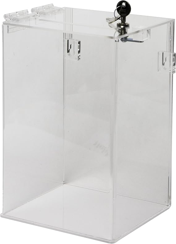 Clear-Ad - SBA-695- Acrylic Clear Ballot Box 6 x 9 x 5 (Single Pack)