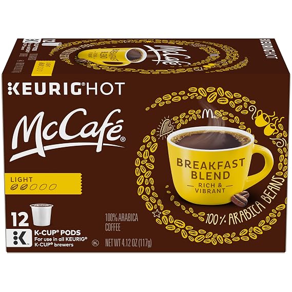 McCafe Breakfast Blend Light Roast K-Cup Coffee Pods (12 Pods)