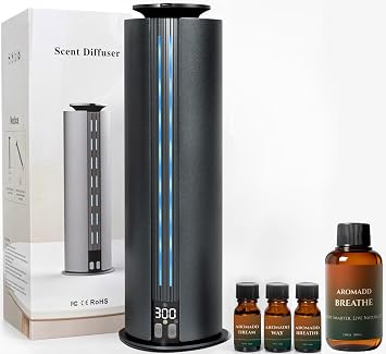 Scent Diffuser and 3.38 Fl Oz (100ml) Aromadd Breathe Scent Diffuser Oil, Aroma & Longer Lasting