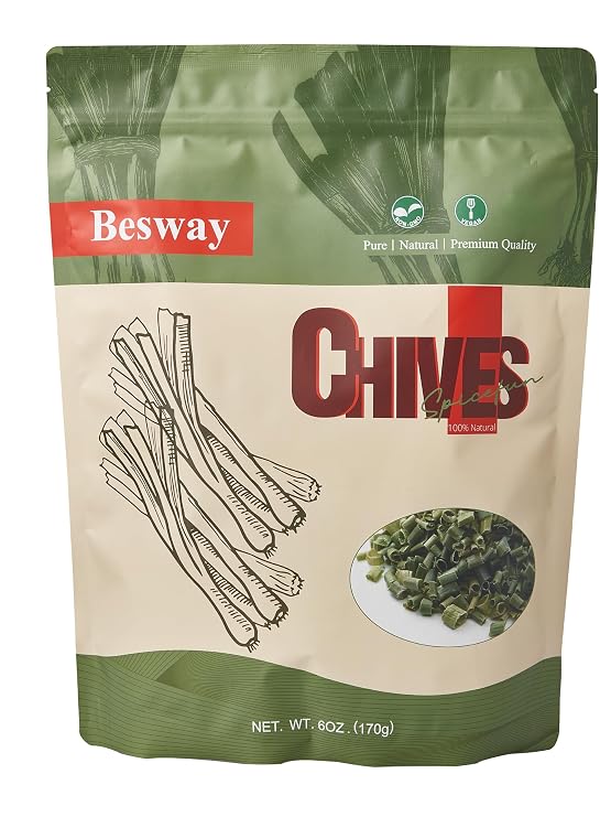 Besway Dried Green Chives, 6 oz (170g), Chopped Chives