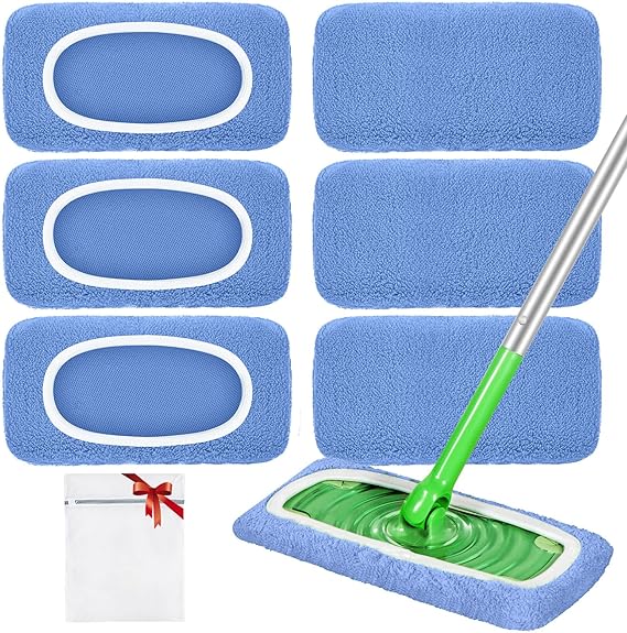 Reusable Mop Pads for Swiffer Sweeper Mop, Microfiber Dry Sweeping Cloths