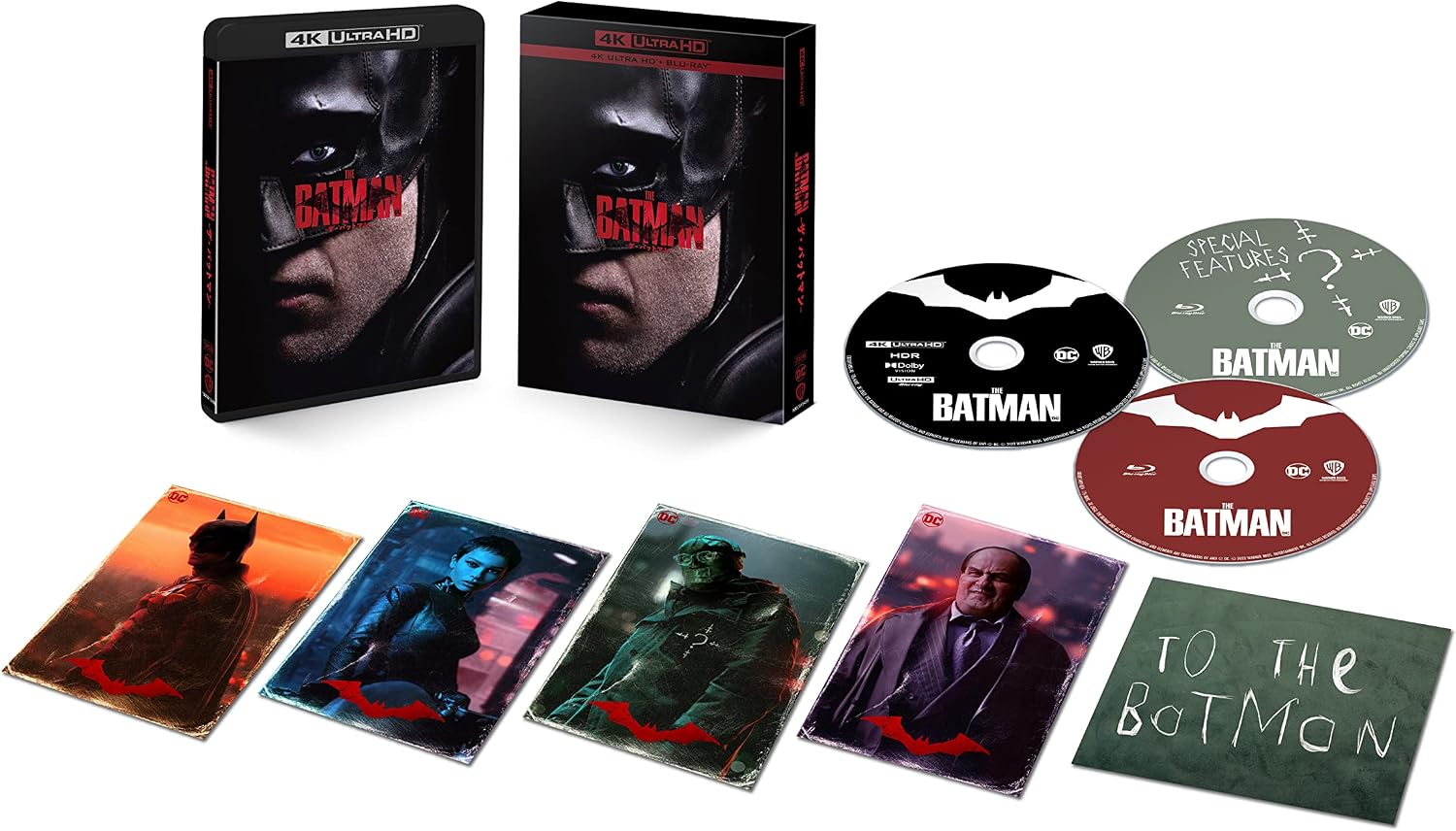 First Specification THE BATMAN-The Batman-4K ULTRA HD & Blu-ray Set 3 Disc Set/Original Enveloped Character Card Set of 4 4K ULTRA HD + Blu-ray