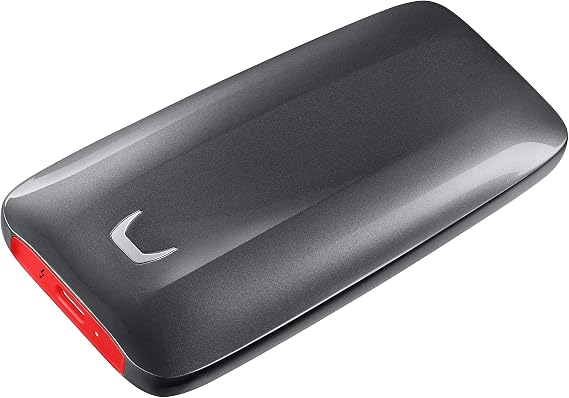 Samsung X5 Portable SSD 2TB - Up to 2800MB/s -Thunderbolt 3 NVMe External Solid State Drive, Gray/Red (MU-PB2T0B/AM)