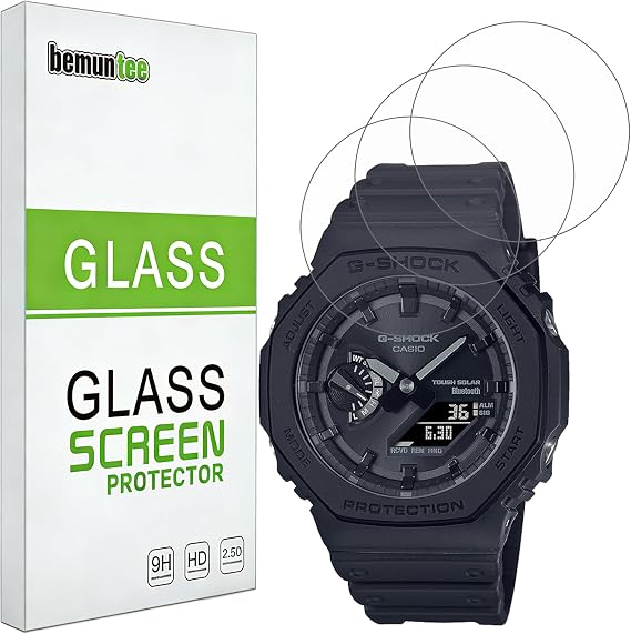 Screen Protector For Casio G-shock GA-B2100,Casio G-shock GA-2100 | 3 Pack,Tempered Glass,HD Clarity,Buble Free,Anti Scratch,9H Hardness