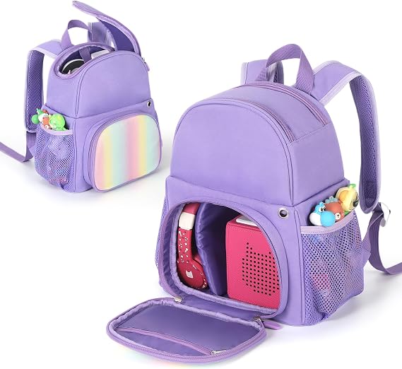 Storage Backpack for Toniebox, Carrying Bag for Audio Player Starter Set and Tonie Figurines & Headphone (Purple)