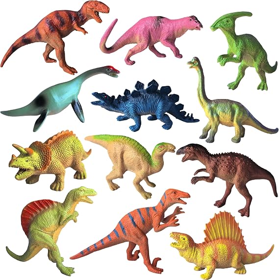 12 Pcs Realistic Small Dinosaur Figure Toys for Kids 3-5