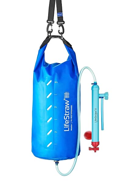 LifeStraw Mission Gravity-Fed Water Purifier, High-Volume, 12 L, Blue
