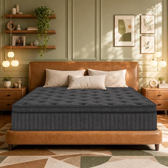 inight King 12 Inch Hybrid Mattress in a Box, Firm Euro Top