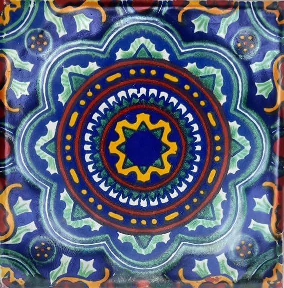 Ceramic Talavera Mexican Tile 4x4, 9 Pieces (NOT Stickers) A1 Export Quality! -EX144G