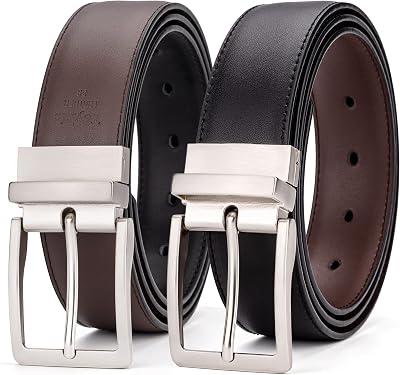 Leather Reversible Belt Mens Belt 1 38 Wide Classic Buckle Genuine Leather Belts