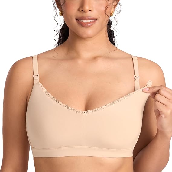 MOMANDA Lace Cotton Nursing Bras