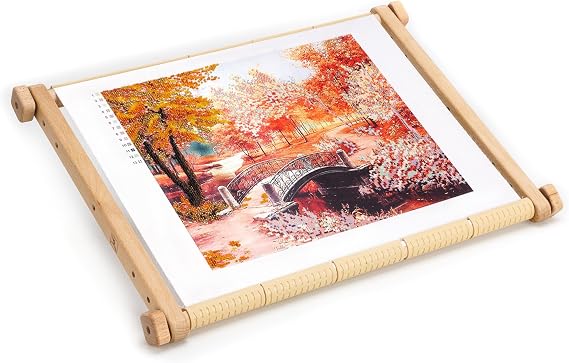 Needlepoint Embroidery Tapestry Scroll Frame Made of Organic Beech, Wooden Cross Stitch Frame, Needlepoint Holder, Stitching Frame (7.8" 9.4")