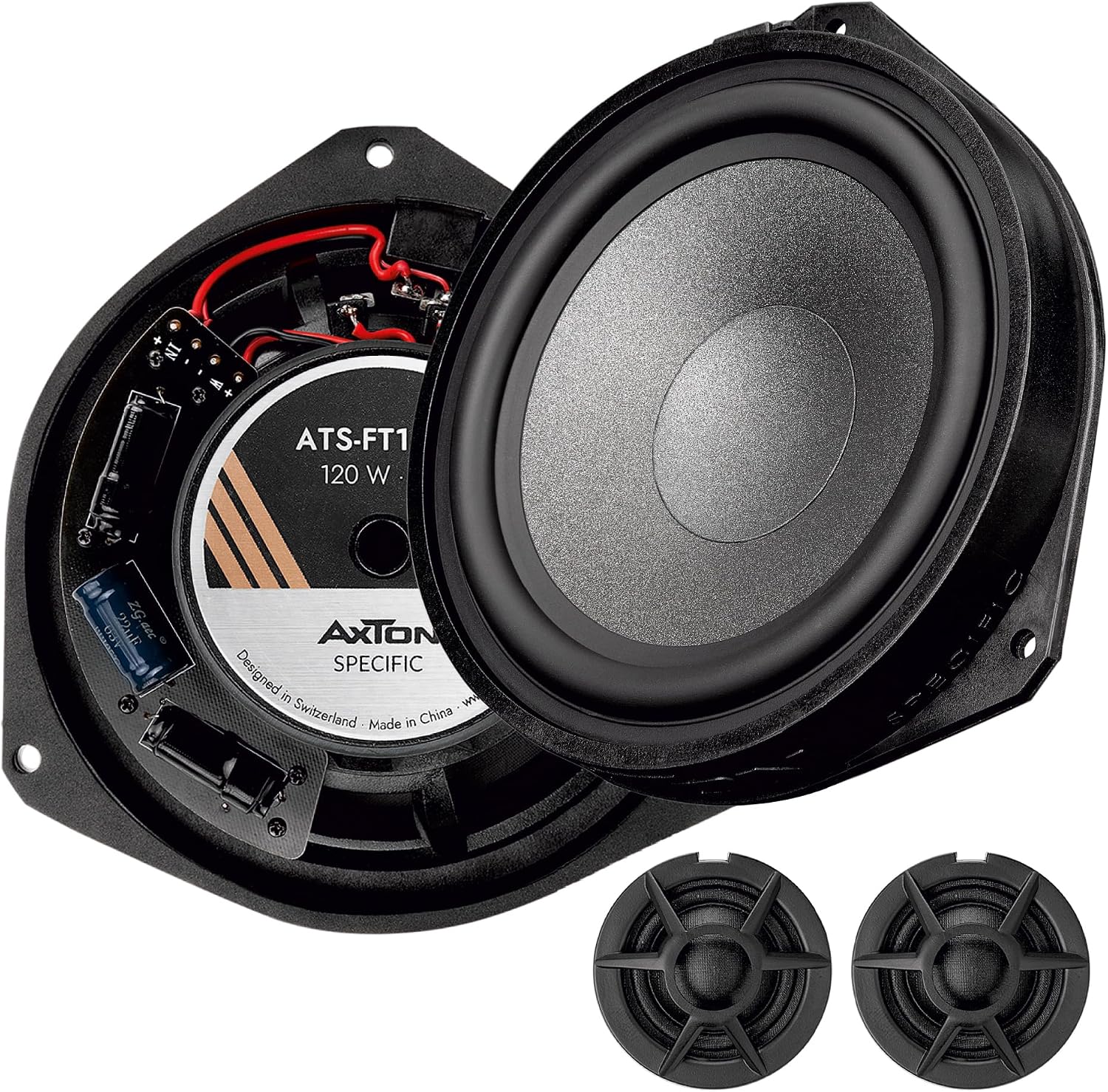 AXTON ATS-FT160C – Passgenaues 2-Wege Komponenten System kompatibel mit FIAT Ducato Fahrzeugen Plug & Play Front Auto Lautsprecher für Tür Einbau 80 W RMS 1 Paar