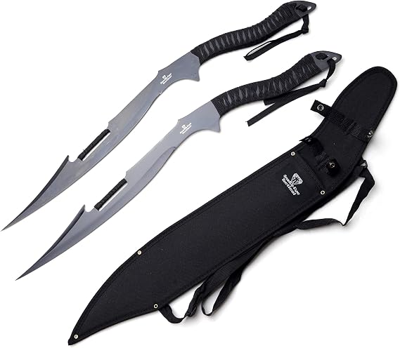 Snake Eye Tactical Dual Twin Ninja Sword with Dual Shoulder Sheath Each Blade