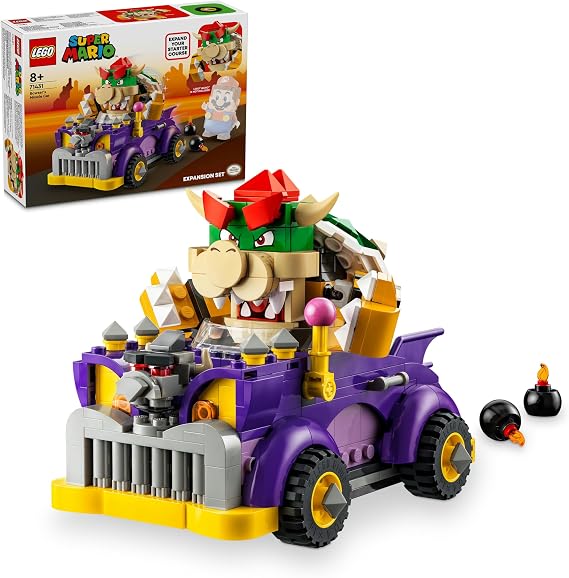 LEGO Super Mario Bowser'ın Büyük Arabası Ek Macera Seti 71431-8 Yaş ve Üzeri Kız ve Erkek Çocukları için Bowser Figürü İçeren Koleksiyonluk Yarış Arabası Oyuncağı, Yaratıcı Oyun Hediyesi (458 Parça)