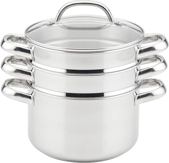 Prestige Stainless Steel Steamer Set with Bonus Basket, 4 Quart, Silver