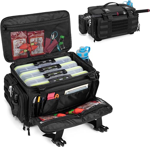 DSLEAF Waterproof Tackle Box Bag, Soft Fishing Tackle Storage Bag, Bag Only