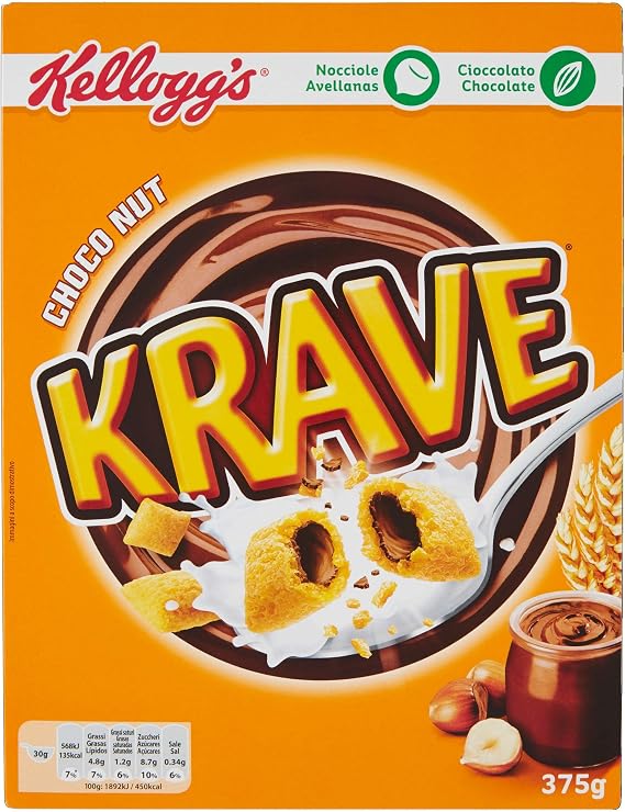 Kellogg's, Krave, Choconuts Cereals, 375 gr