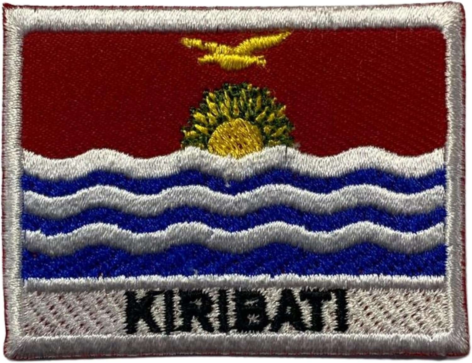 All Country Flag Patch with Name – 7×5 cm Embroidered Iron-On/Sew-On National Badge for Jackets, Backpacks, Caps, Bag and Clothing (Kiribati)