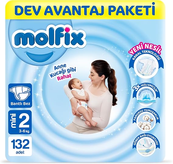 Molfix Kanal Teknolojisi Dev Avantaj Paketi 2 Beden Mini 132 Adet