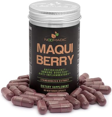 Noomadic Maqui Berry, 60 Capsules | 500mg Each, Antioxidant High ORAC, Immune System Support, Supports Dry Eyes Supports Tear Production, Standardized Extract 10% Anthocyanins