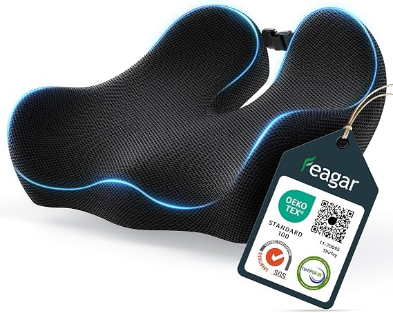 Feagar Ergonomic Memory Foam Seat Cushion for Office Chair (up to 100 kg)