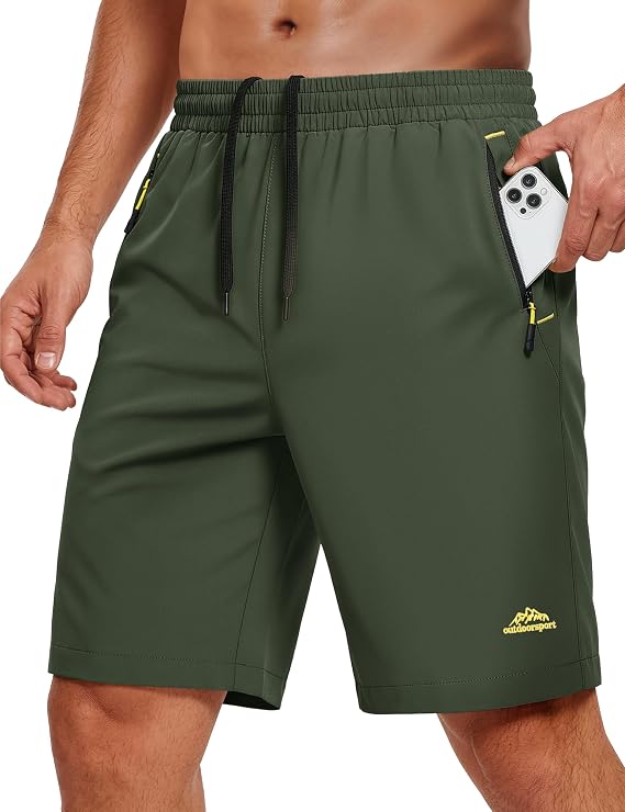 MAGCOMSEN Men's Workout Gym 9" Shorts Quick Dry Lightweight Summer Casual Athletic Hiking Shorts for Men with 3 Pockets