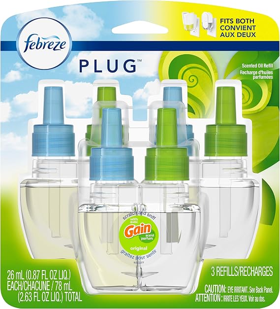 Febreze Plug Air Freshener Oil Refill, Gain