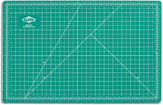 ALVIN GBM Self-Healing Cutting Mat 12 x 18 inch | Double-Sided GreenBlack | 5-Layer Gridded Surface for Arts, Crafts and Sewing - Model GBM1218