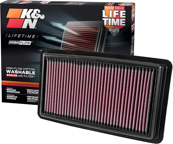 K&N High-Flow Original Lifetime Engine Air Filter: Increase Power: Premium, Washable: Compatible with Select 2016-2026 Acura/Honda: MDX, TLX, Odyssey, Pilot, Passport, Ridgeline, 33-5041