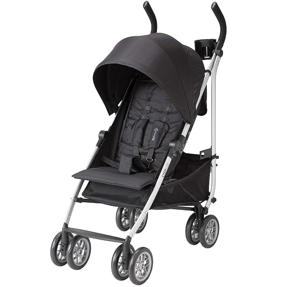 Safety 1st Step Lite Compact Stroller, Lightweight aluminum frame and a breeze to carry, at only 15 lbs, Back to Black