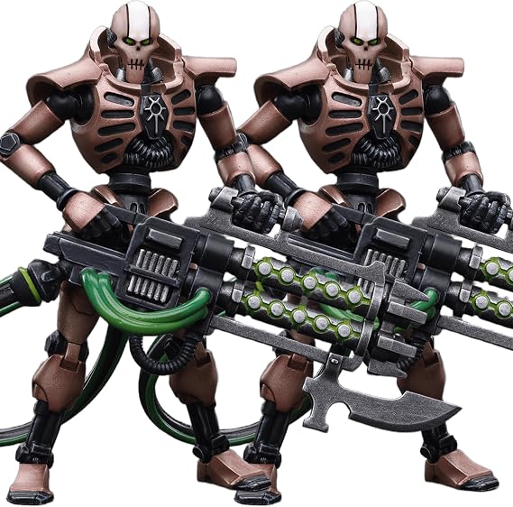 JOYTOY 1/18 Action Figures - Warhammer 40,000 Necrons Szarekhan Dynasty Immortal with Gauss Blaster - 2PCS/4,Classic Character,Collectible,Age 15 and Above