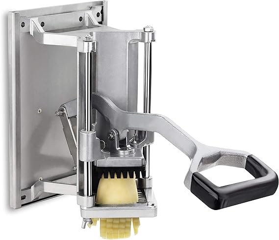 New Star Foodservice Extra Heavy Duty French Fry Cutter 3/8" with Wall Bracket, Fixed Counter or Wall Mount, Cast Iron and Aluminum Body with Stainless Steel Components