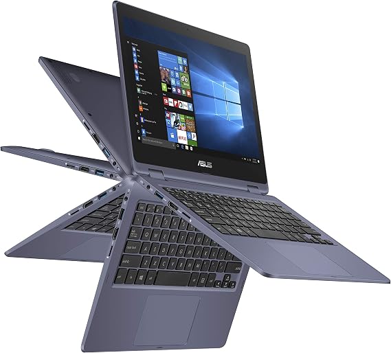 ASUS VivoBook Flip Thin And Light 2-in-1 Laptop - 11.6" HD Touchscreen, Intel Dual-Core Celeron N3350 Processor, 4GB RAM, 64GB eMMC Storage, Windows 10 in S Mode, Office 365 - J202NA-DH01T