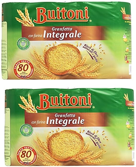 Buitoni: "Granfetta" Fette Biscottate 80 count -Whole Wheat Italian Toast - 600g Pack of 2