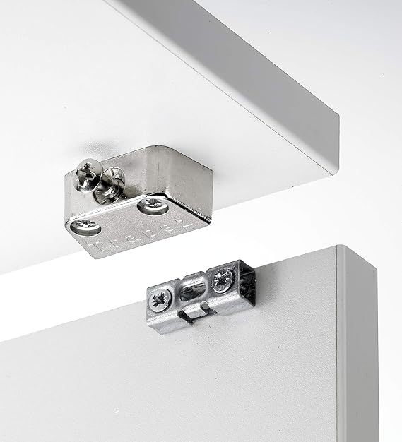 Hettich 9220211 Screw-On Connection Fitting Trapezium 15.8 x 40 x 20.5 mm Die-Cast Zinc Nickel-Plated Pack of 16