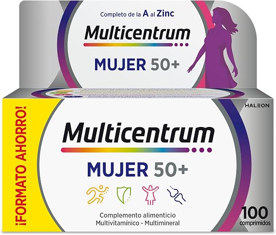 Multicentrum Woman 50+, Multivitamin Supplement, Gluten Free, 100 Tablets