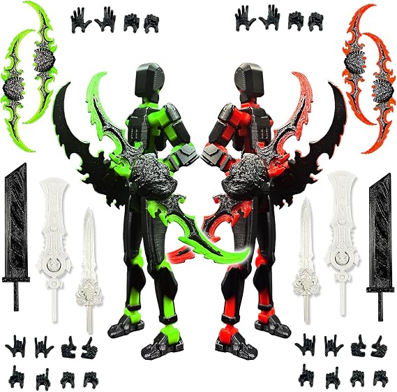 SANSGOUP T13 Action Figure Set Age 3+ (Assembly Completed), 3D Printed Multi-Jointed Movable Titan 13 Lucky Dummy 13 Mobile Robot, Nova 13 Action Figures Desktop Decorations