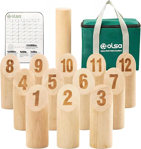 OLSA Numbered Block Tossing Game Set for Lawn Beach Park Party and Yard