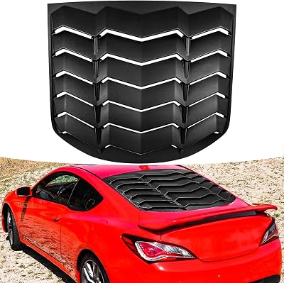 Bonbo Rear Window Louver for Hyundai Genesis Coupe 2010 2011 2012 2013 2014 2015 2016 Matte Black Rear Windshield Sun Shade Cover ABS Custom Fit