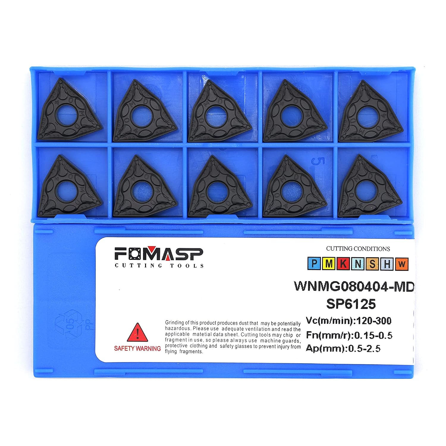 WNMG431  WNMG080404-PM of CNC Carbide Inserts for Steel Turning Cutting Tools, The Chip BreakerPM fit for Semi-Finishing Metal Cutting, 10 PCS