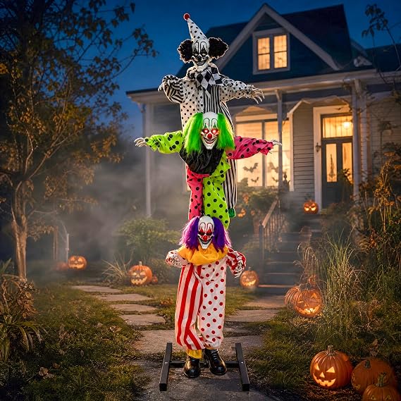 TW SHINE 6FT Halloween Clowns Animatronic Decorations Outdoor