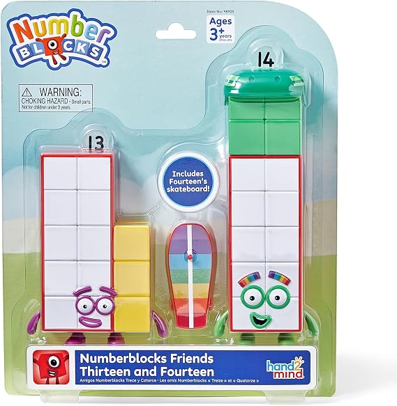 hand2mind Numberblocks Friends Thirteen and Fourteen Figures, Ages 3+ | Numbers for Toddlers, Small Figurines for Kids, Preschool Learning & Education Toys, Birthday Gifts for Kids 3-5