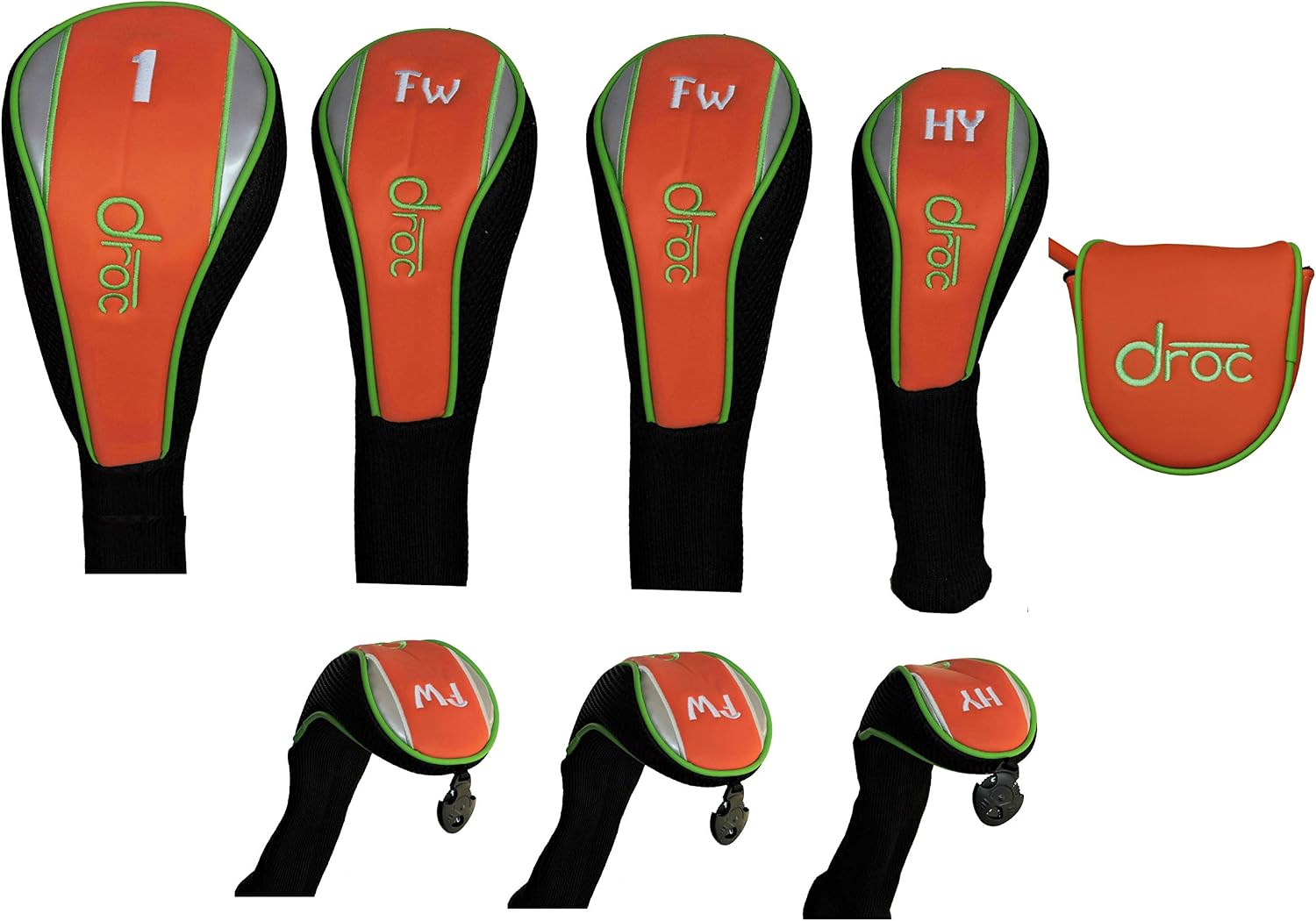 DROC - Dimond Golf Head Covers Orange_Lime