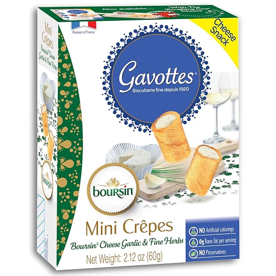 Gavottes French Boursin Cheese Filled Mini Crispy Crepes (2.12 Ounce (Pack of 1))